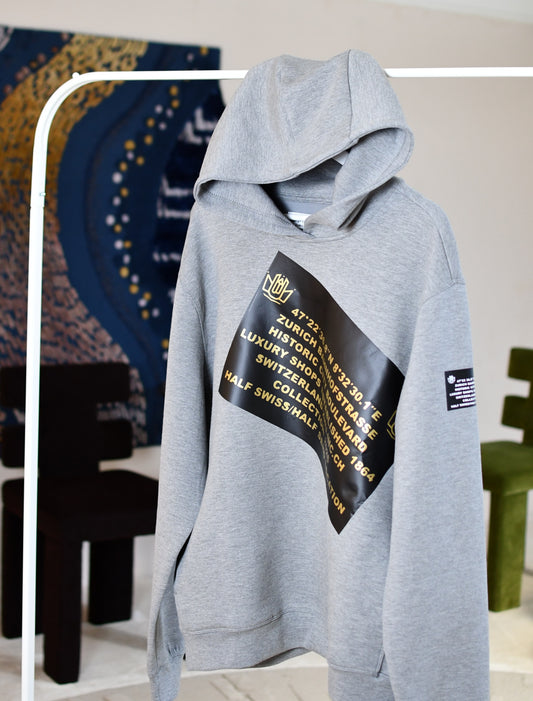 Hoodie Grey Typography