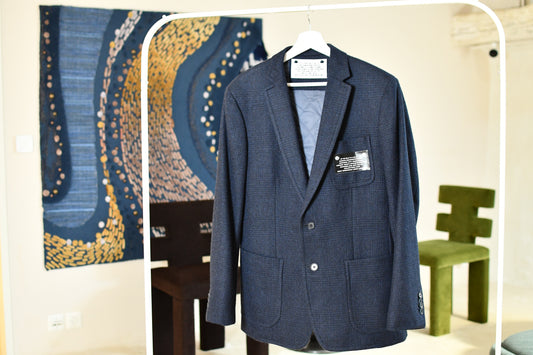 Structured Fabric Blazer Navy Blue I