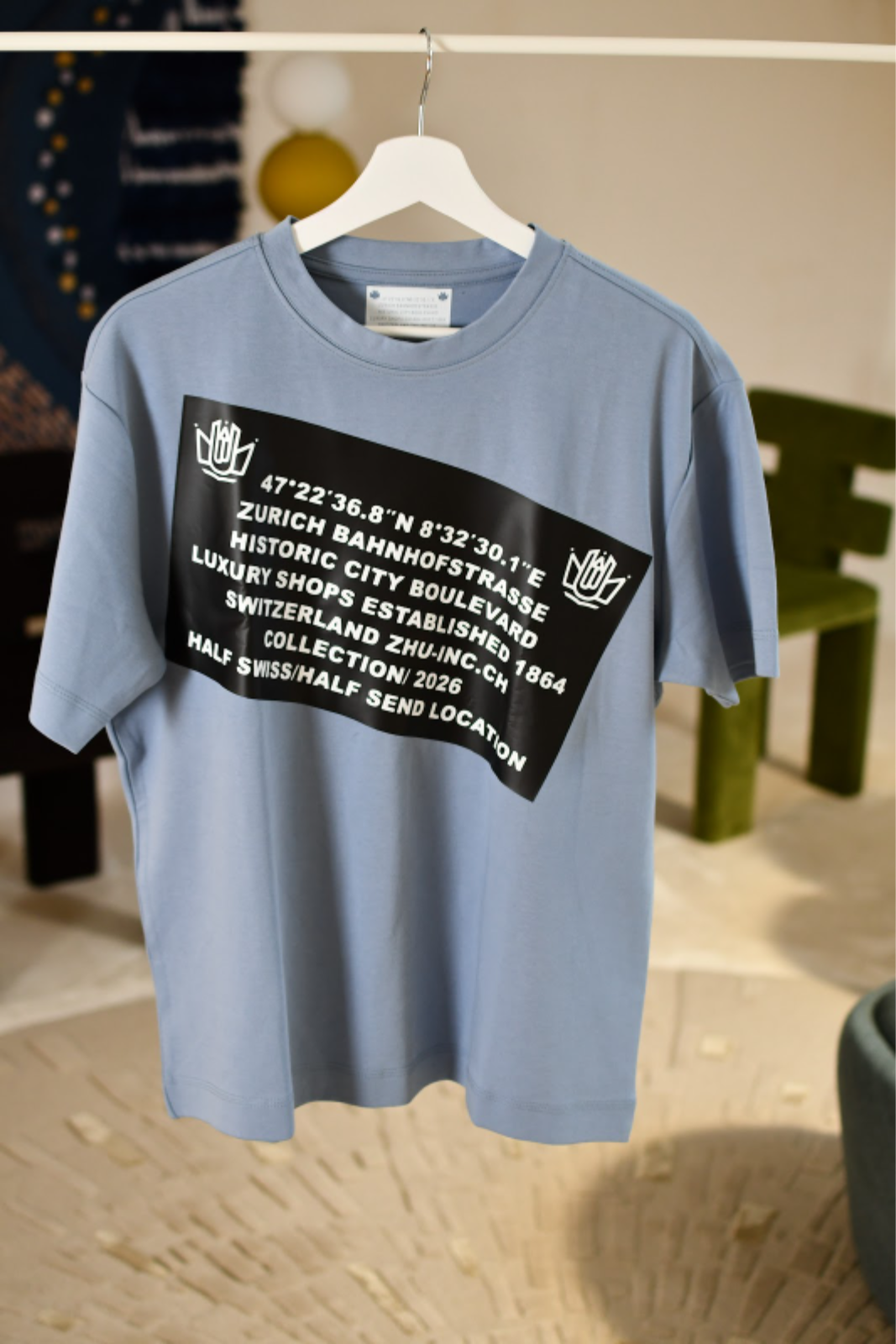 T-Shirt Typography Powder Blue